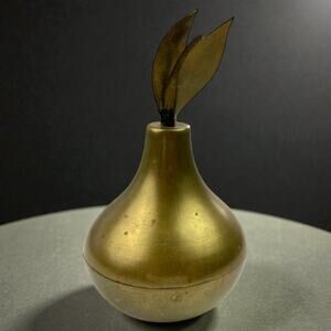 1960s Vintage Brass Pear Decor | Mid Century MCM Accent